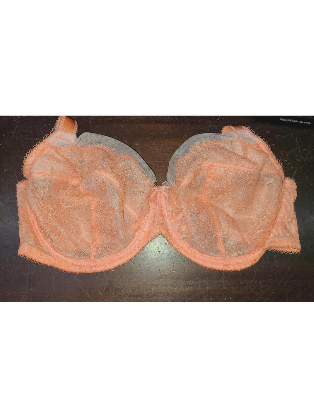 Paramour 40D Gorgeous Wired Bra Peach Lace Chiffon-Style